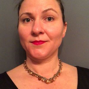 “Pearls” and glass beads necklace.